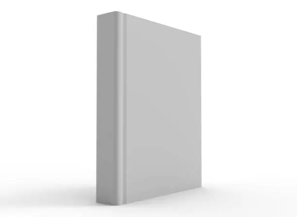 Blank book cover over white background