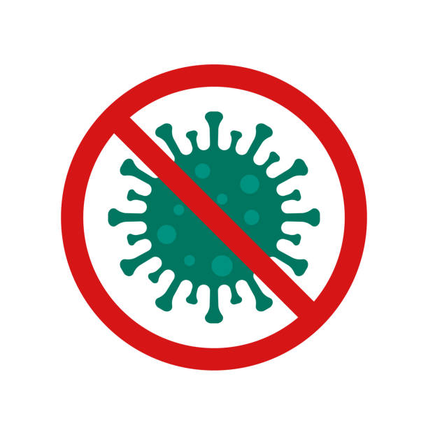 illustrazioni stock, clip art, cartoni animati e icone di tendenza di stop al coronavirus che vieta il segno isolato su sfondo bianco. cina patogeno respiratorio corona virus 2019-ncov da wuhan, cina. modello vettoriale per poster, banner, volantino, brochure, opuscolo, ecc. - etc