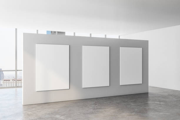istock Contemporary gallery interior with poster 1206233468