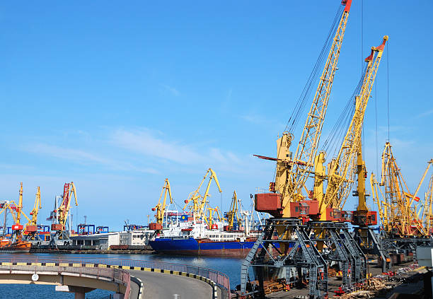 istock Port warehouse with cargoes and containers 120623419