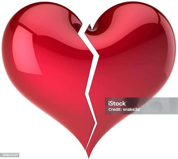 Broken Heart Shape With Crack Stock Photo - Download Image Now - Beauty, Broken, Color Image