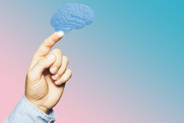 istock Beautiful abstract touching brain mars with finger collage concept, contemporary colors and mood social background. 1206234443