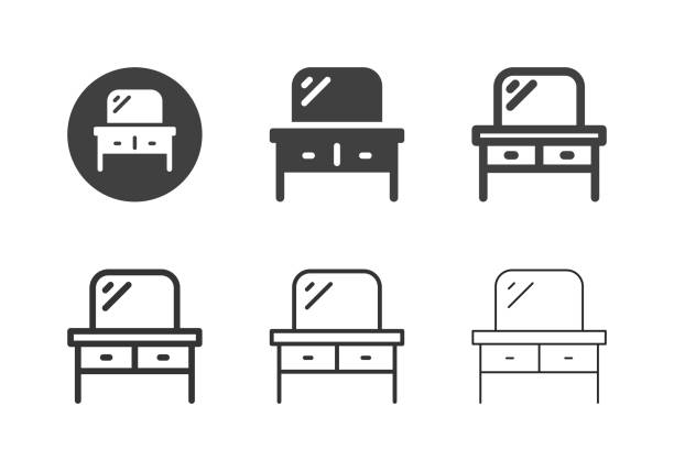 schminktisch icons - multi-serie - bedroom stage stock-grafiken, -clipart, -cartoons und -symbole