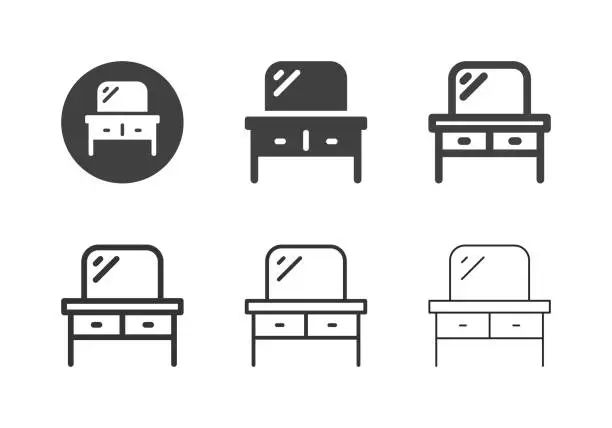Vector illustration of Dressing Table Icons - Multi Series