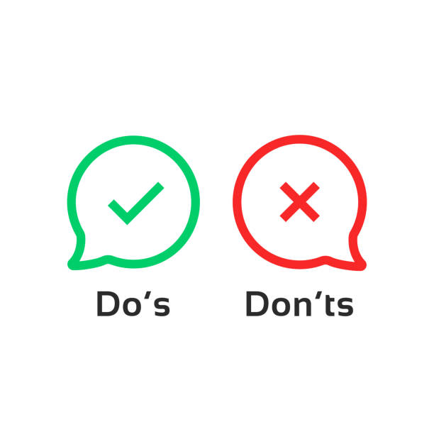 thin line speech bubble like dos and donts thin line speech bubble like dos and donts. concept of checklist element and reject or accept symbol for evaluation quiz. outline simple trend graphic design illustration isolated on white refusing stock illustrations