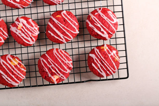 Red velvet cookies with white chocolate