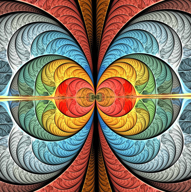 istock bright multi-color abstract fractal background of circles and geometric elements. Beautiful abstract fractal to highlight individual groups of objects. 1206242754