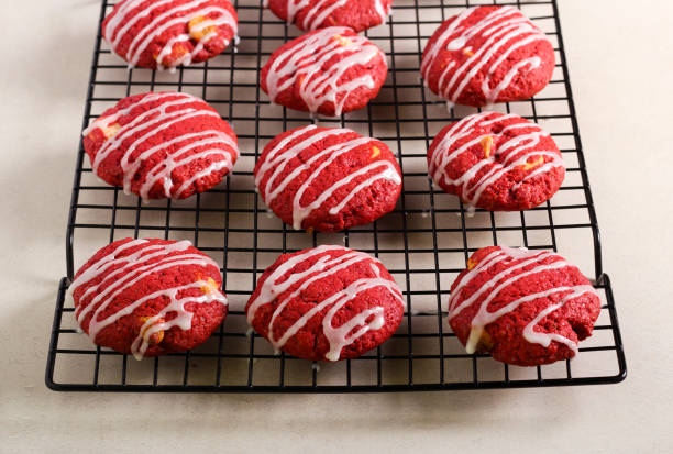 istock Red velvet cookies with white chocolate 1206244238