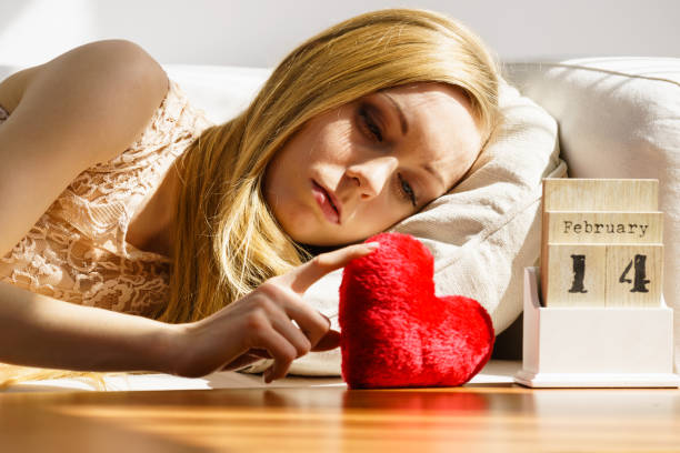istock Sad woman on Valentines day 1206247230