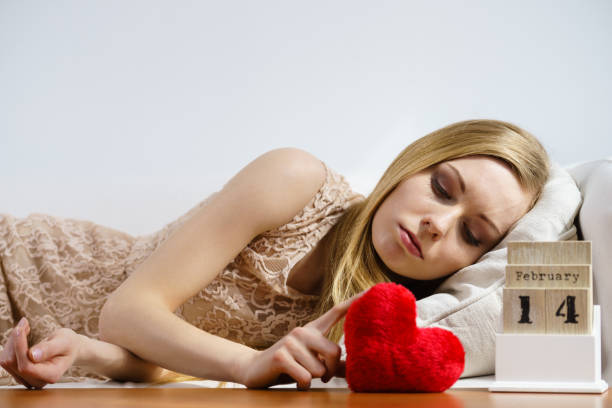 istock Sad woman on Valentines day 1206248087