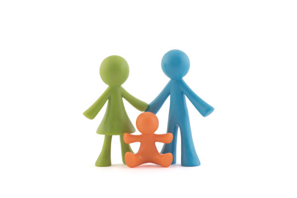 istock Colorful family figurines on white background with clipping path 1206250801