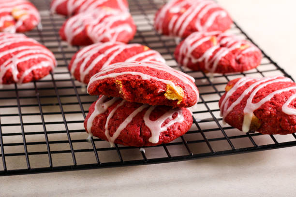 istock Red velvet cookies with white chocolate 1206255590