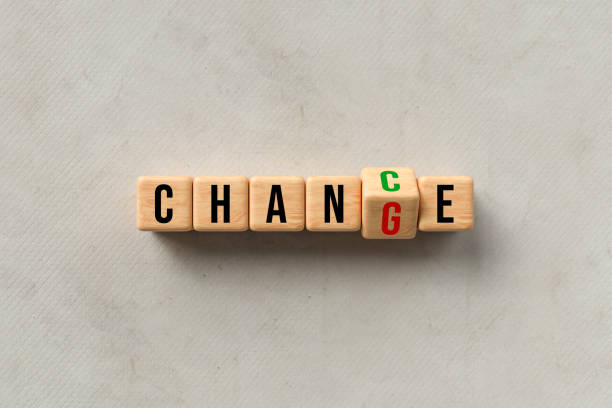 istock cubes with letters showing the words CHANGE and CHANCE - 3D rendered illustration 1206257272