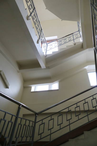 istock Staircase inside the building to the third floor 1206258080