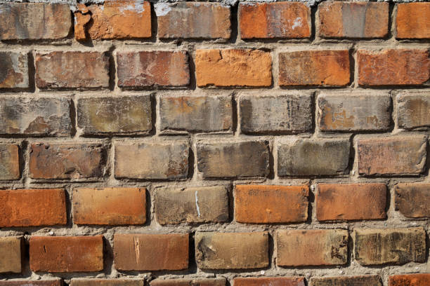 istock Old vintage brick wall background texture with yellow and red brick 1206261758