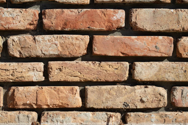 istock Old vintage brick wall background texture with yellow and red brick 1206261767