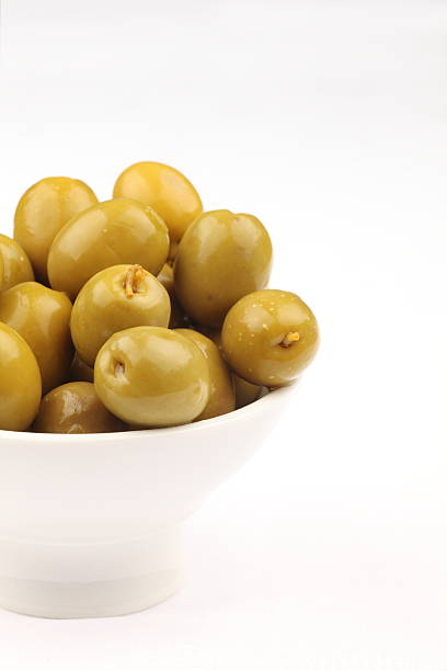 istock Green olives into a bowl 120626561