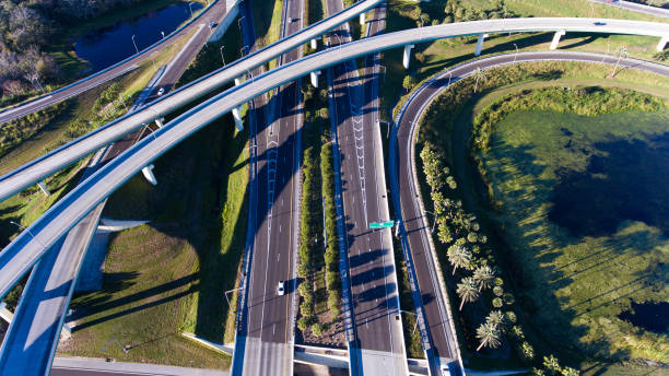 istock Aerial view road junction 1206266233