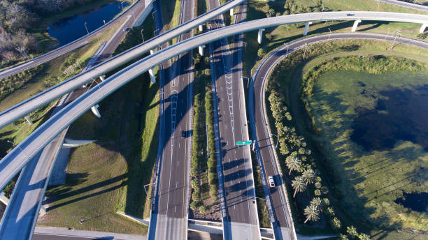 istock Aerial view road junction 1206266276