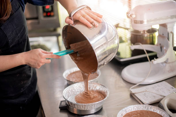istock Beautiful woman is making bakery 1206271877