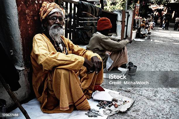 Sadhu In Yellow Stock Photo - Download Image Now - Asia, Color Image, Culture of India