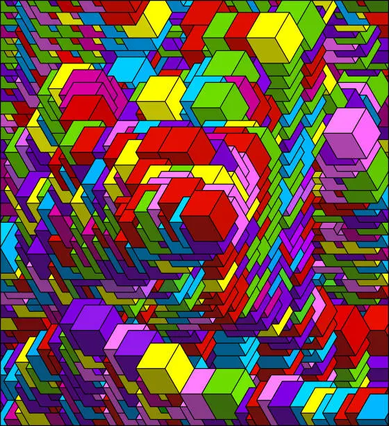 Vector illustration of multi-color  plastic block  background