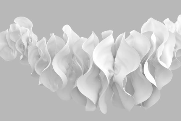 Abstract fashion design background with elegant white ruffles.