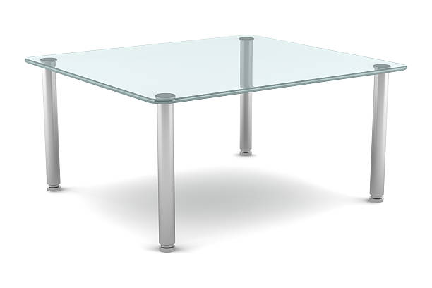 istock Modern glass and steel table isolated on a white background 120627887