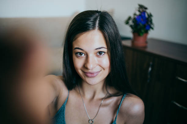 istock Self-portrait at home 1206279658