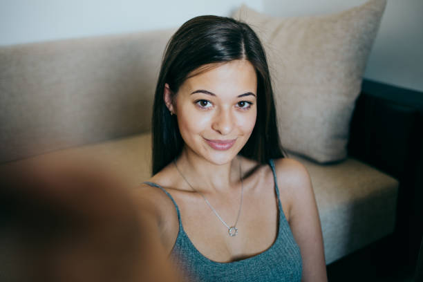 istock Self-portrait at home 1206279698