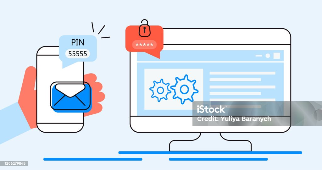 Verification Email Code Text Image Verification Pin Code Security Code Message Laptop And Smartphone With ...