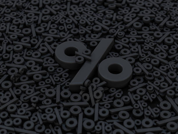 istock Seasonal sales black background with percent discount pattern. 3D 1206281991