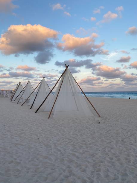 istock Cancun tents and sky 1206294691