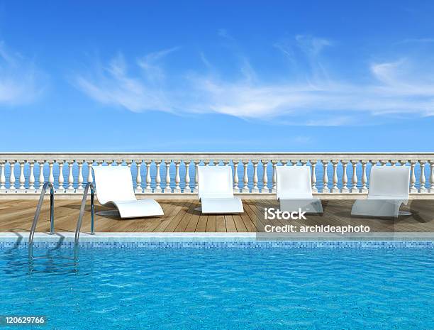 Luxusswimmingpool Stockfoto und mehr Bilder von Blau - Blau, Farbbild, Gemütlich