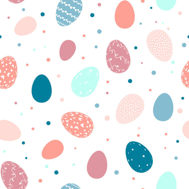 Easter seamless pattern with colorful eggs. Easter seamless pattern with colorful eggs. Vector. easter patterns stock illustrations
