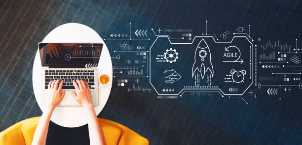 istock Agile concept with person using a laptop 1206310409