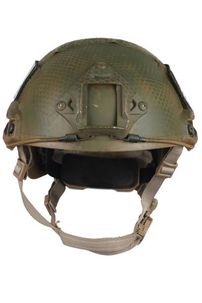 istock US army kevlar helmet with infrared tab - US flag 1206314386