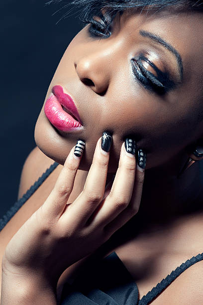 istock Beautiful young sensual woman with dark makeup 120631769