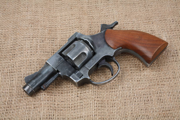 istock Revolver on the canvas 1206318798