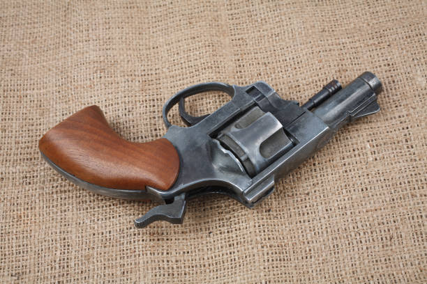 istock Revolver on the canvas 1206318805