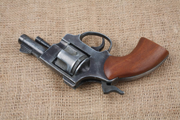 Revolver on the canvas