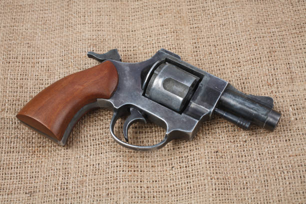 istock Revolver on the canvas 1206318857