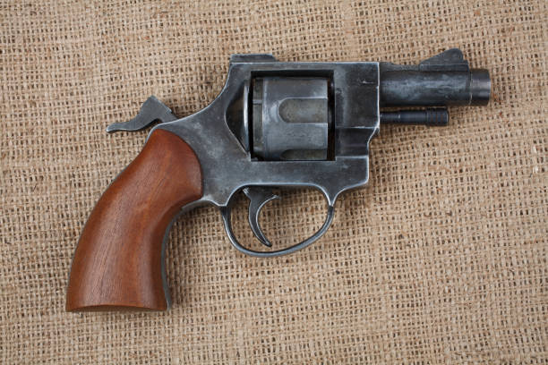 istock Revolver on the canvas 1206318868