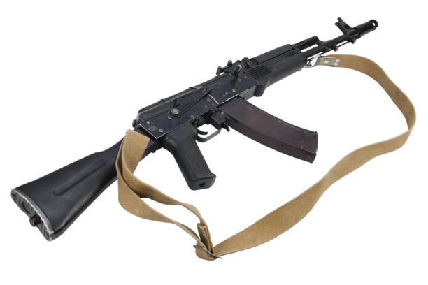 kalashnikov AK assault rifle on white kalashnikov AK assault rifle on white background ak 47 violence industry black stock pictures, royalty-free photos & images