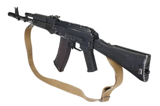 kalashnikov AK assault rifle on white kalashnikov AK assault rifle on white background ak 47 violence industry black stock pictures, royalty-free photos & images