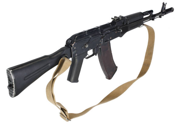 kalashnikov AK assault rifle on white kalashnikov AK assault rifle on white background ak 47 violence industry black stock pictures, royalty-free photos & images