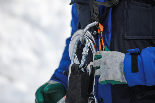 Task Safety Hard Worker Prepared For A Dangerous Task And Work Safety Stock Photo ...