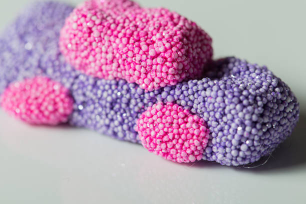 istock Shiny bubbles slime car shape close up still on a white background 1206324416