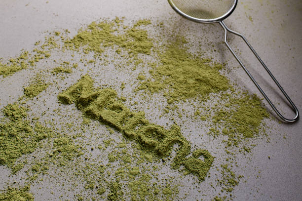 Matcha green tea from shade-grown tea leaves