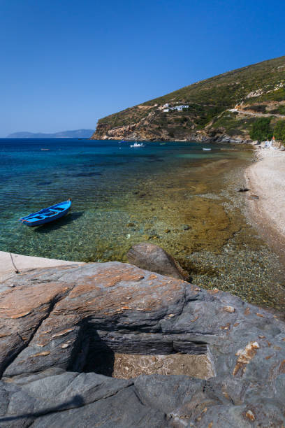 istock Kamari village and beach with ancient remains. 1206332756